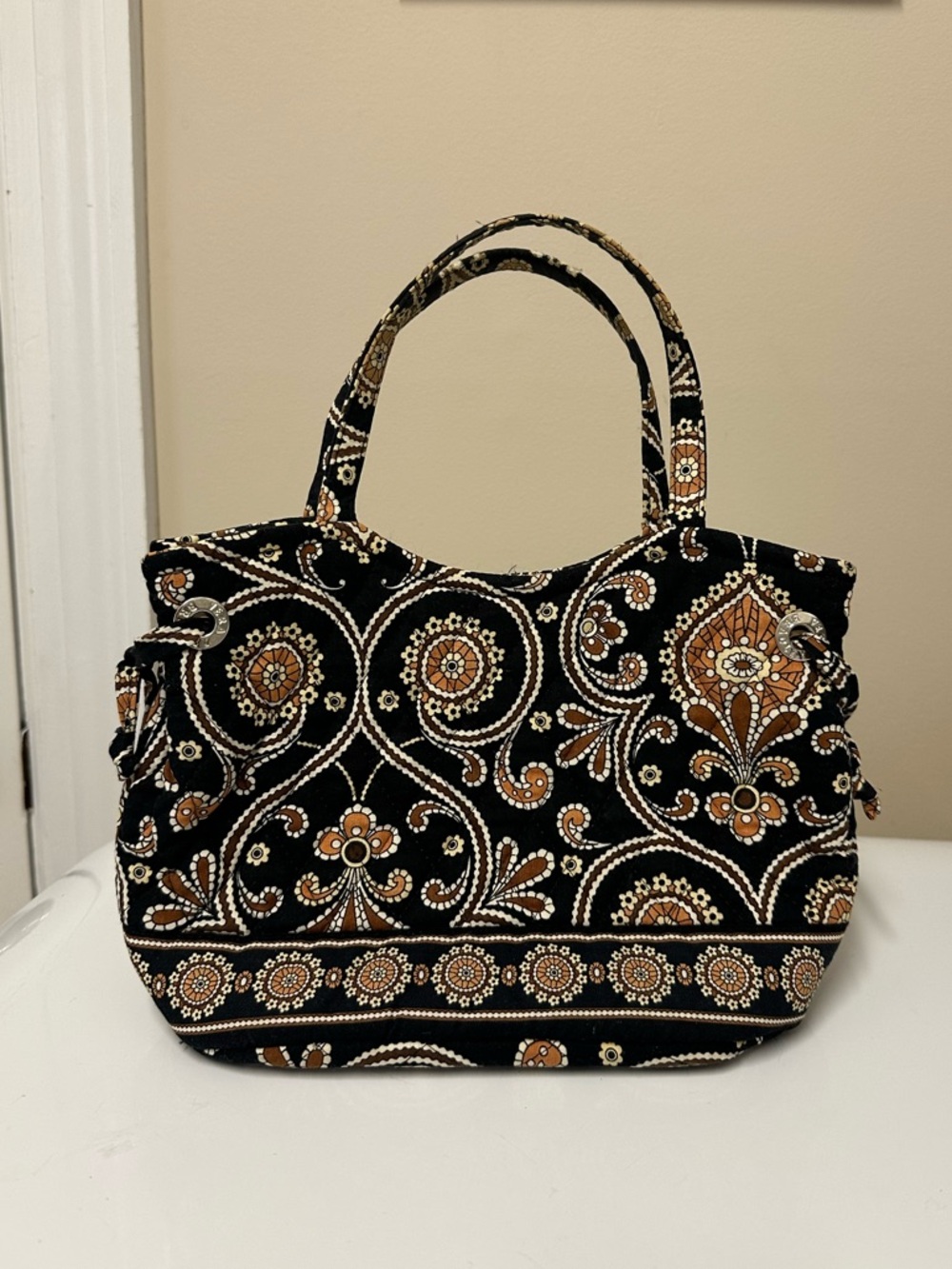 Vera Bradley Sherry Tote in Caffe Latte Print
